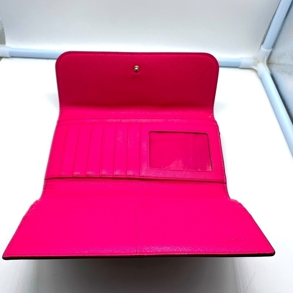 Coach brown leather signature Charlie C snap wallet pink interior A1532 … - Picture 15 of 16